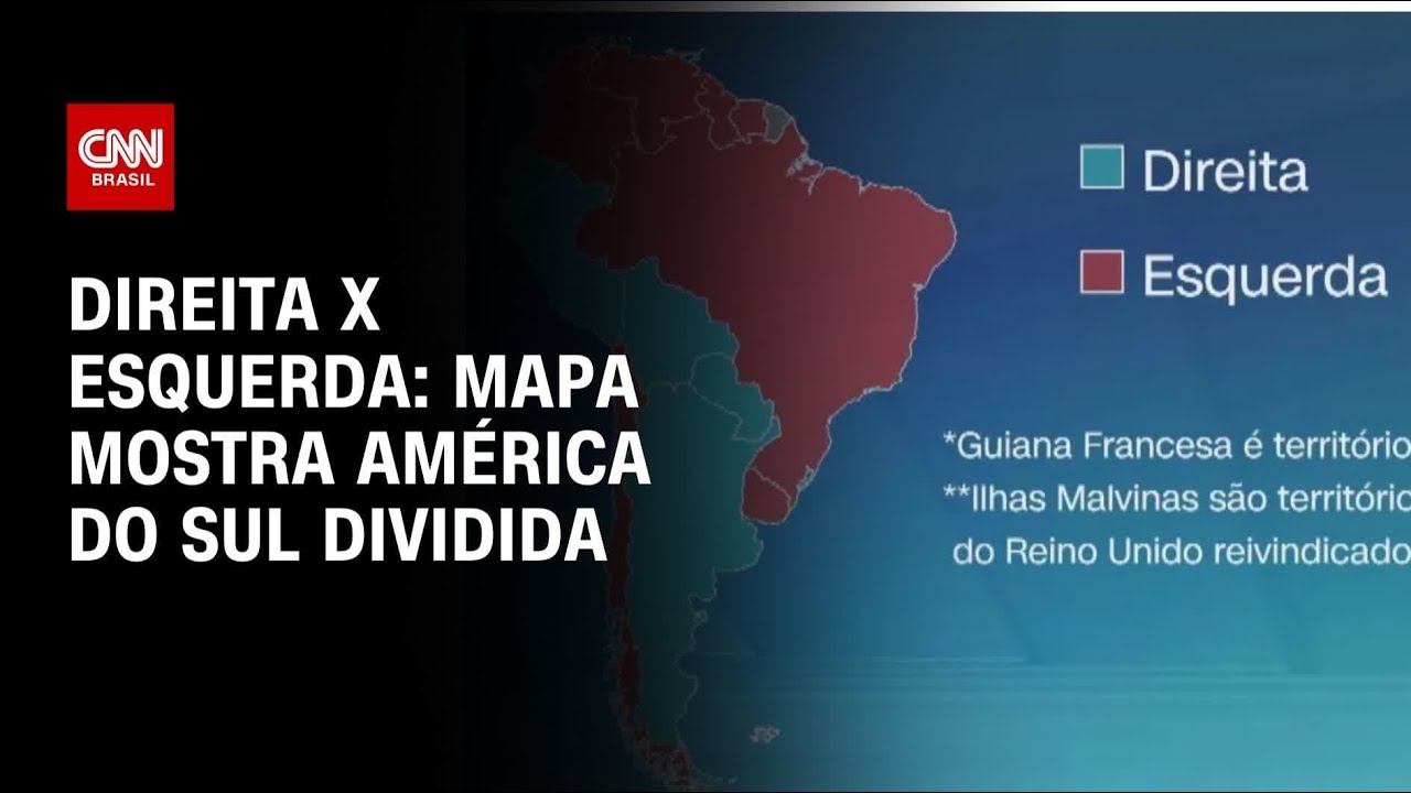 Direita x Esquerda: Mapa mostra distribui&ccedil;&atilde;o de governos na Am&eacute;rica do Sul | CNN 360&ordm;