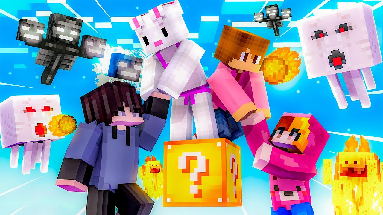 MINECRAFT mas temos um LUCKY BLOCK do CAOS kkkkkkk
