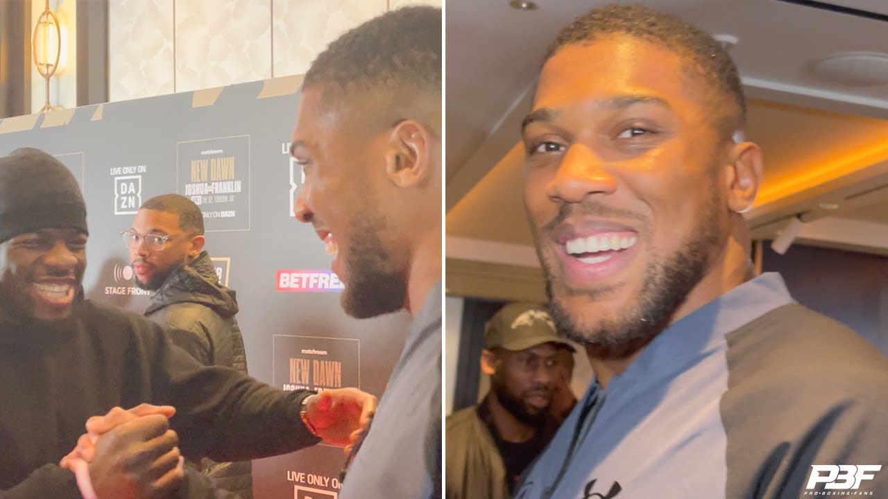 ANTHONY JOSHUA RUNS INTO BRITISH HEAVYWEIGHT DAVID ADELEYE AHEAD OF JERMAINE FRANKLIN FIGHT