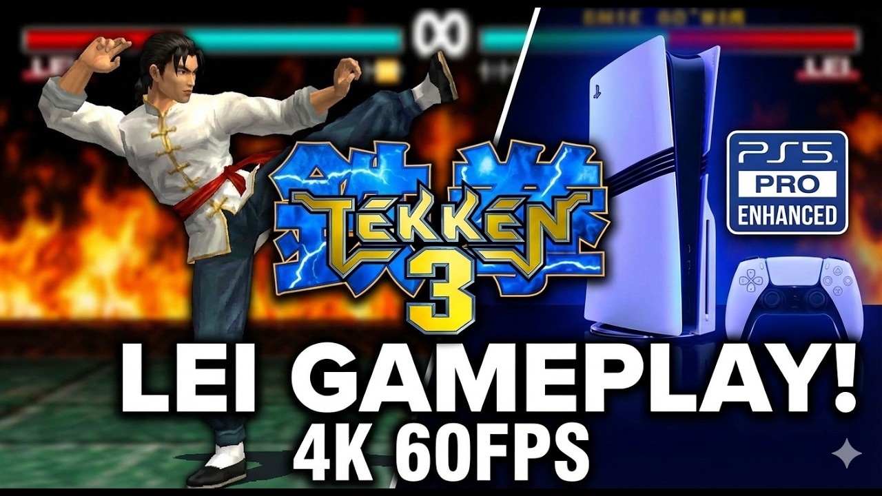Tekken 3 PS5 Gameplay - Lei Wulong Arcade Mode (Full Ending Scene) 4K 60FPS