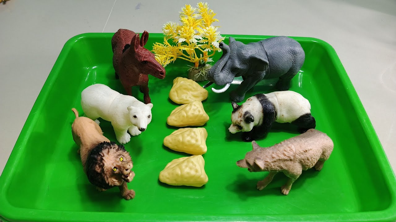 Cow Giraffe Elephant Tiger Panda Rhinoceros Animal Toys, ASMR