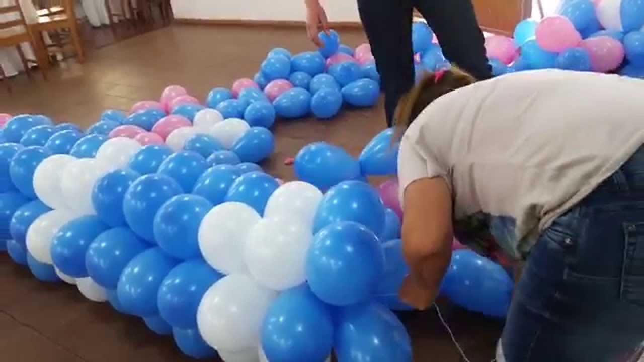 Arco de balão 12m de comprimento em barbante ou linha 600 balão n°7 (PARTE 2 de 3)