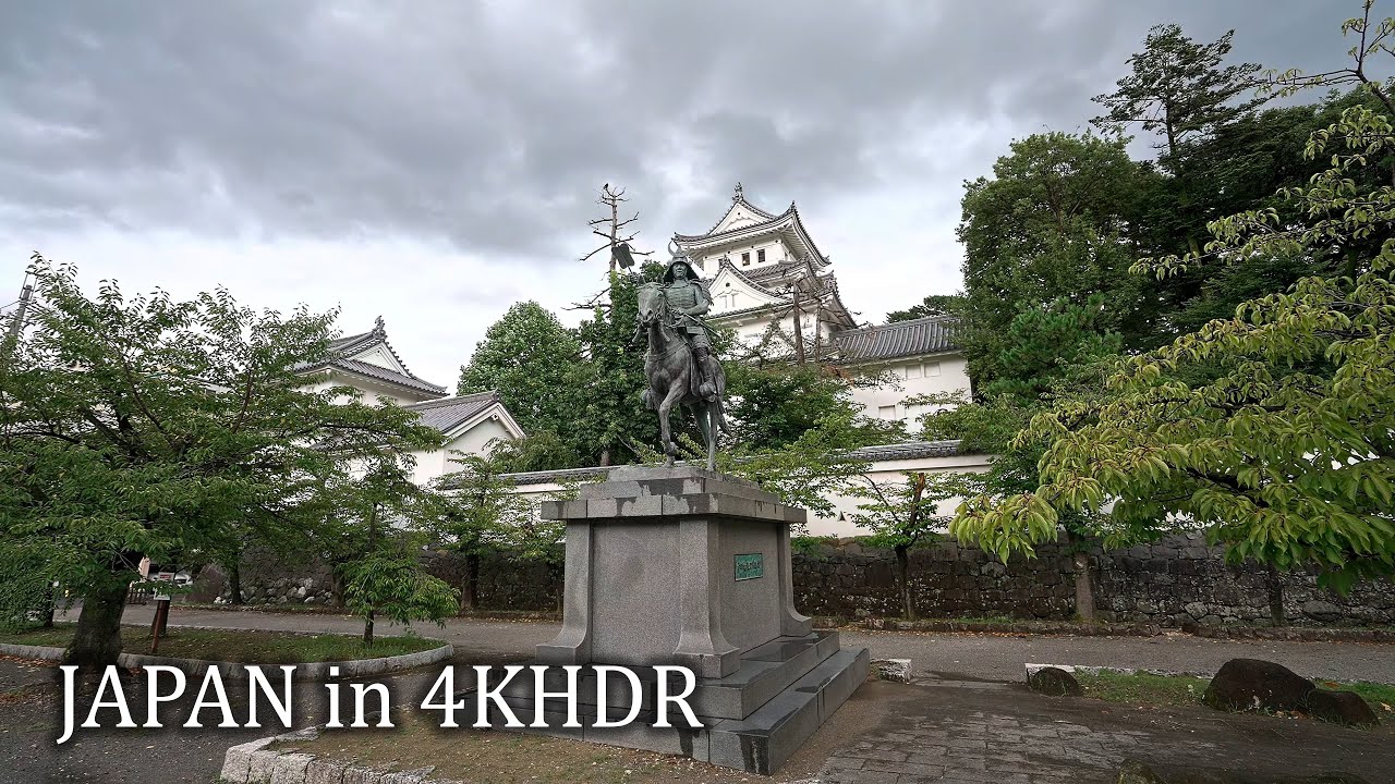 Прогулка возле станции Огаки и замка・4K HDR