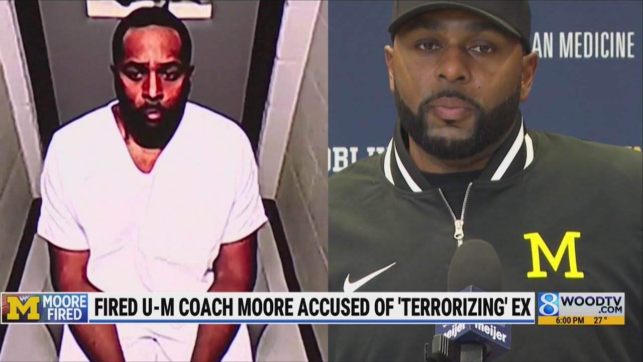 Fired Michigan coach Sherrone Moore accused of forcing his way into ex's home, 'terrorizing' her
