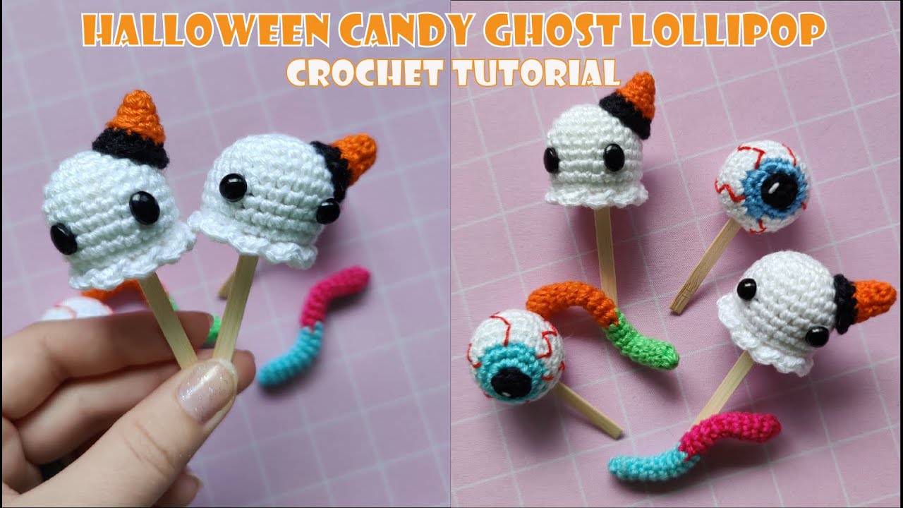 How To Make Halloween Candy Ghost Lollipop | Crochet Tutorial