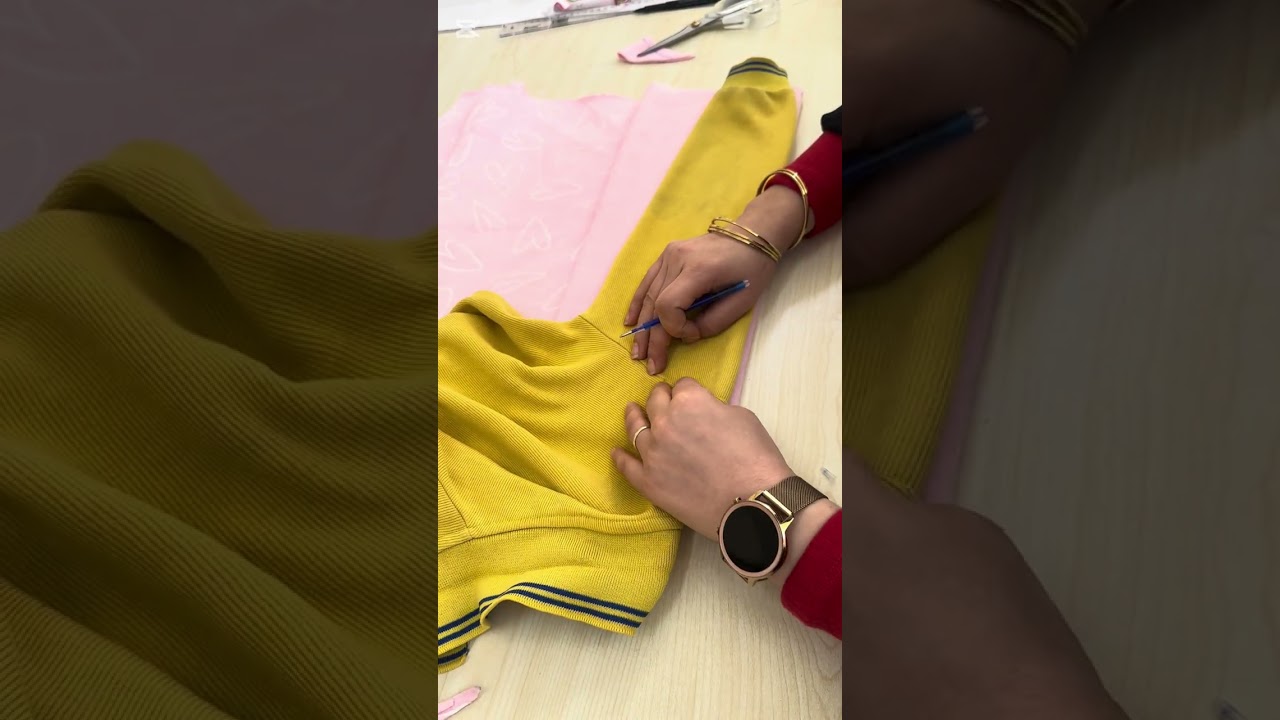 Direk kıyafetten kumaşı kesme