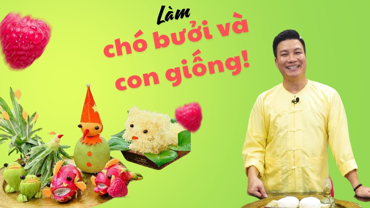 Chỉ cách tỉa con giống và làm chó bưởi Tết Trung thu cực dễ| Cùng Cháu Vào Bếp