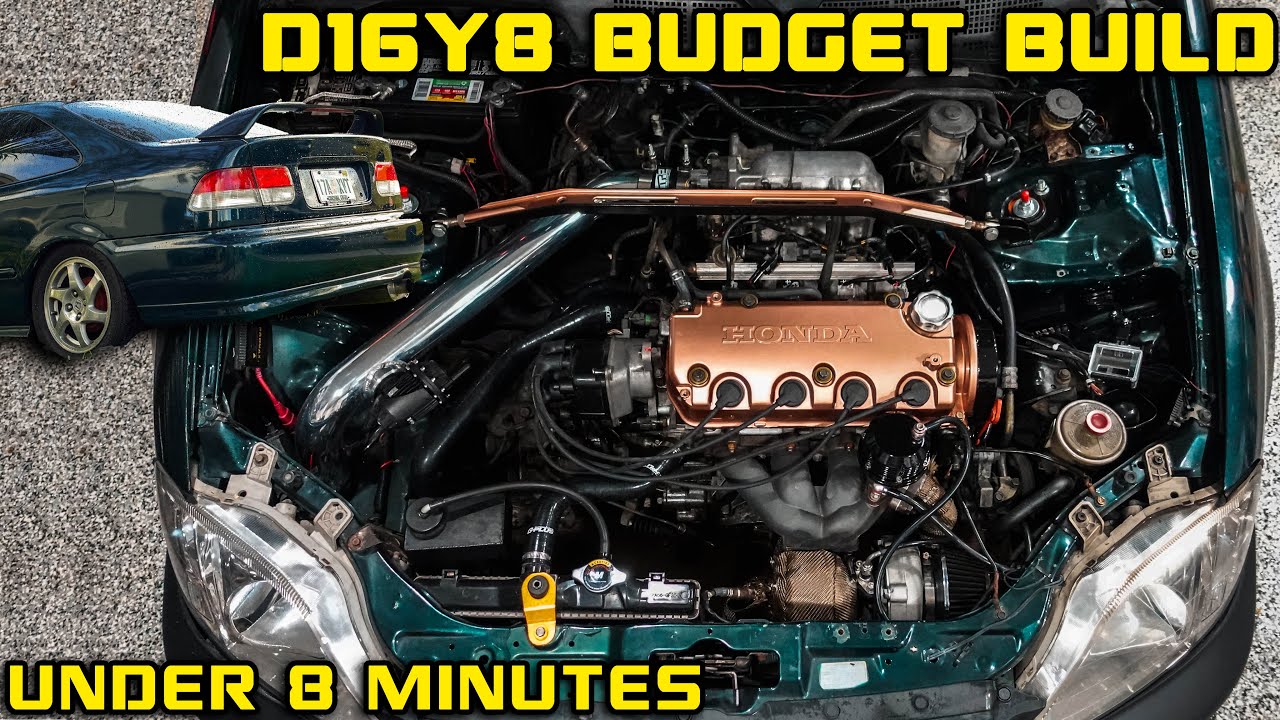 Выполните турбонаддув вашего D16Y8 Honda Civic МЕНЕЕ чем за 8 минут!