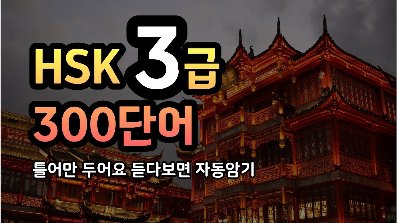[HSK] 3급 300단어 | 중간광고 없음 | 3급 단어 완전정복! 📖