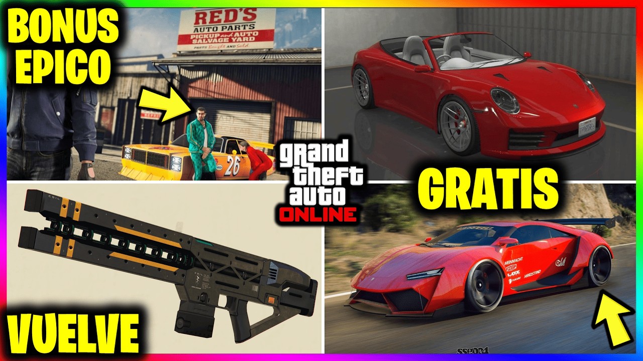 NUEVA ACTUALIZACION! EPICO BONUS! 5 COSAS con DOBLE! 4 COCHES GRATIS! RAILGUN VUELVE! GTA Online