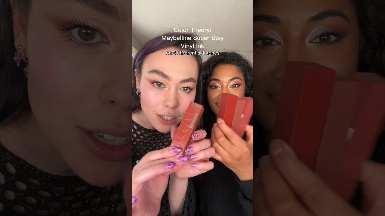 @maybelline vinyl ink lipsticks on two different skin tones   👁️👄👁️✨🤎 @jazlmao