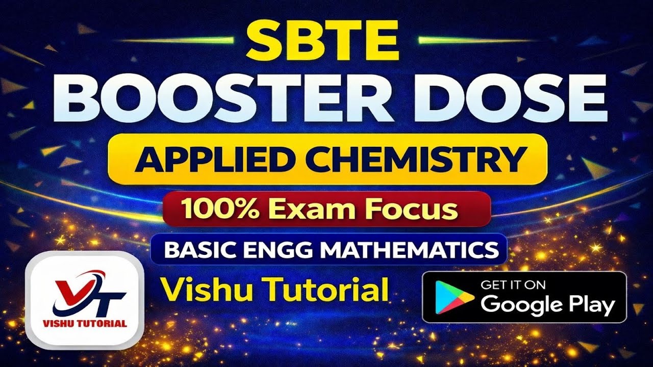 Applied Chemistry L-2 Crash Course 2026 SBTE Bihar Supplementary Exam Important Question & Notes #vt