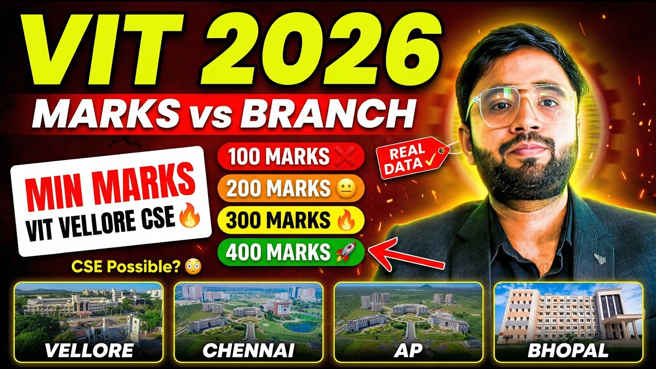 VITEEE 2026 Marks vs Branch 🔥 | 100 vs 200 vs 300 vs 400 Marks &ndash; CSE Possible? (Real Data)
