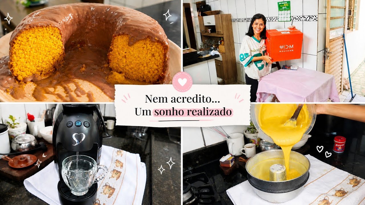 🌌 REALIZEI um SONHO - Máquina da TRÊS CORAÇÕES - Bolo de CENOURA com FUBÁ