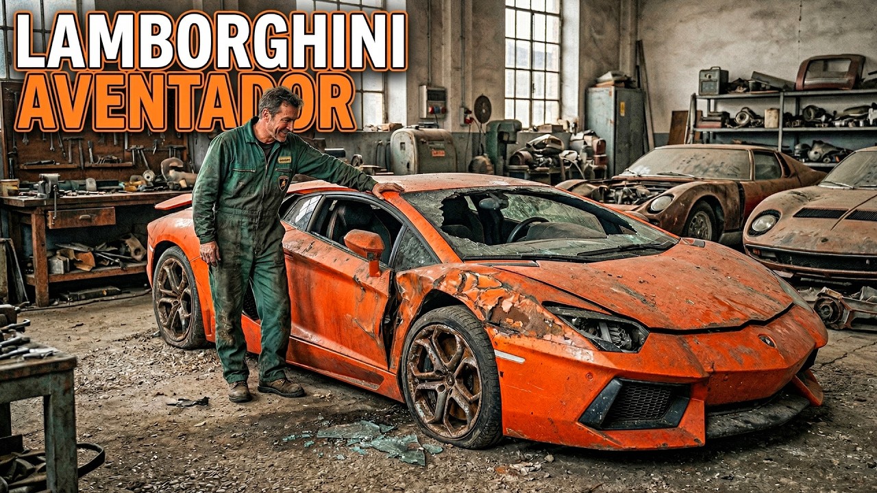 ASMR CAR RESTORATION! Lamborghini Aventador Restoration | ASMR (From Scrap to Supercar)