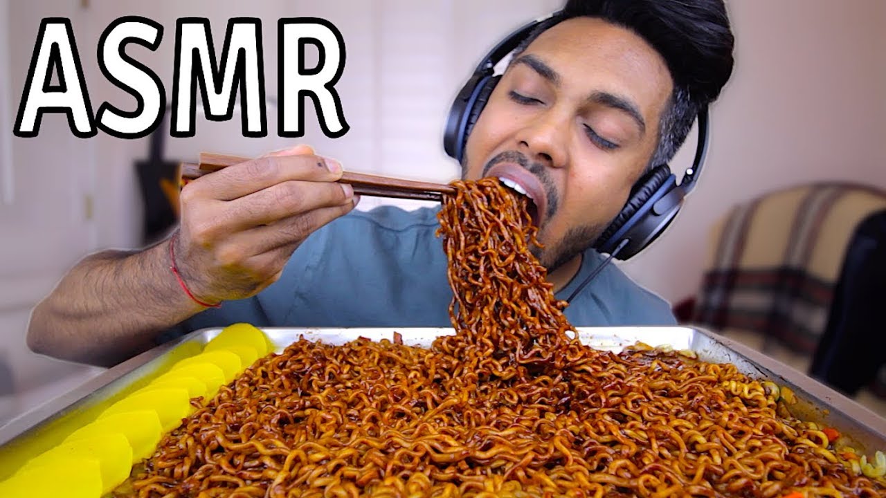 NUCLEAR FIRE BLACK BEAN NOODLES | ASMR