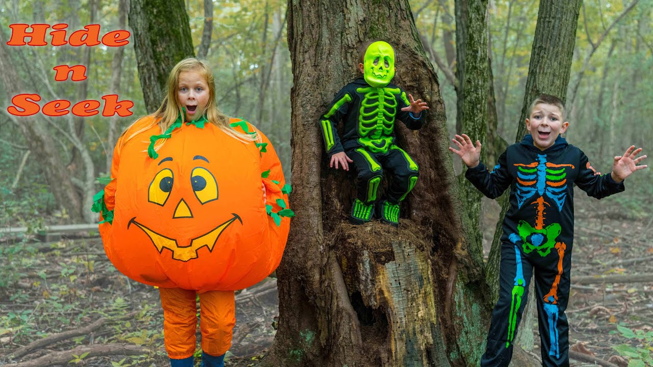 Little Heroes and The Engineering Family play Hide and Seek in an outdoor fall adventure!