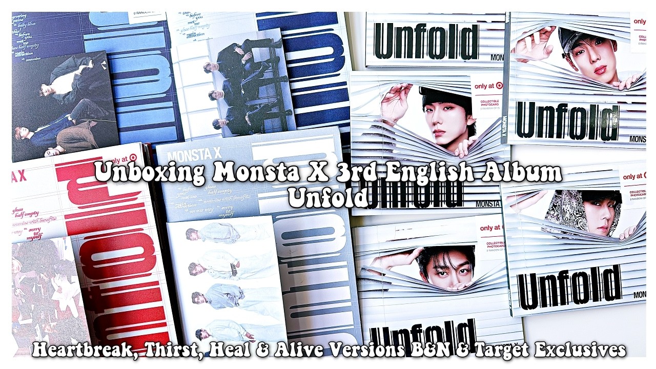 Распаковка Monsta X Unfold ✰ Версии Heartbreak, Thirst, Heal и Alive. Эксклюзивно в магазинах B&N...