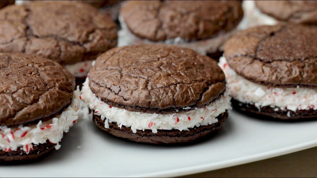 Peppermint Brownie Sandwich Cookies // Presented by Pillsbury Baking