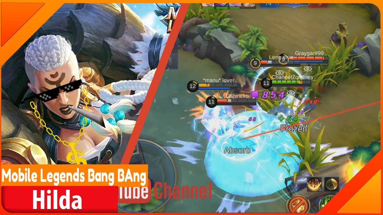 Hilda Fighter and Tank | 1 vs 4 Mage and fighter | Mobile Legends Hilda