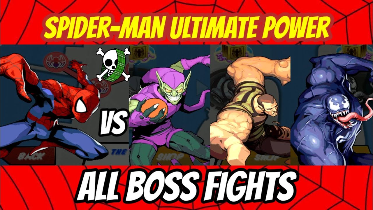 spiderman ultimate power all boss fights (no death)