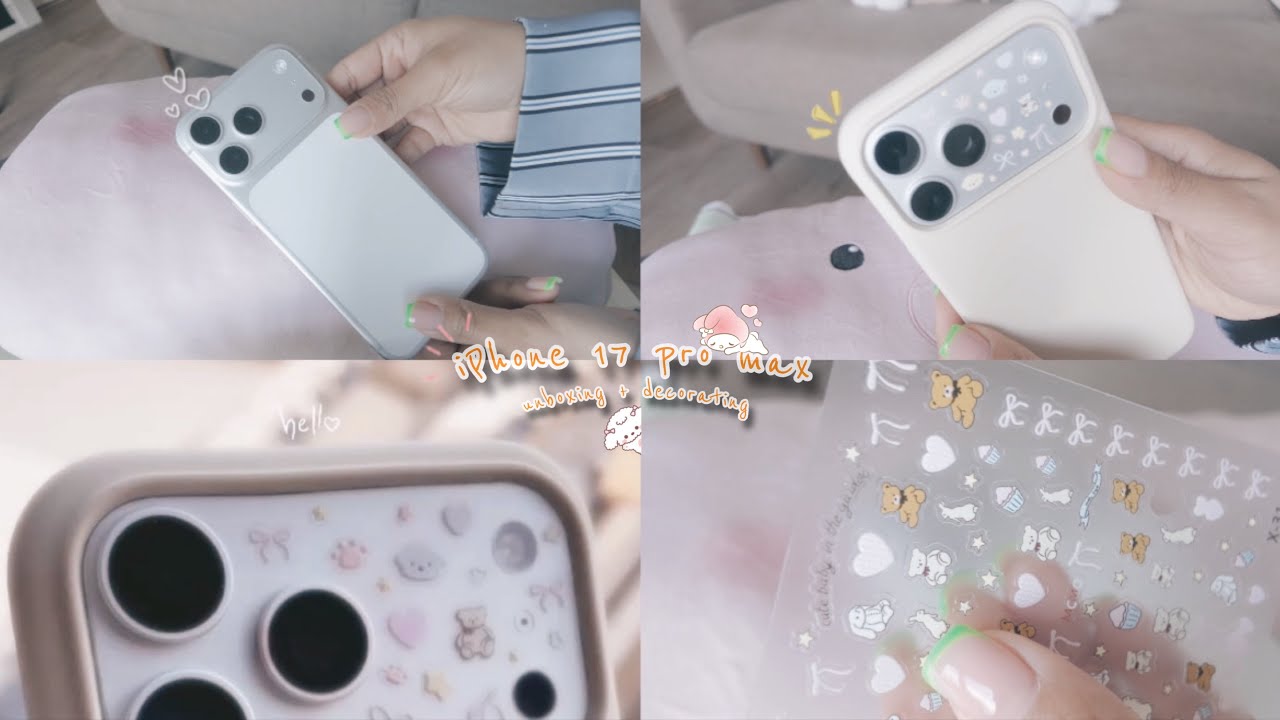  iPhone 17 Pro Max Unboxing 🎀✨ | Cute Setup with Bear Stickers & Amazon Case ✨