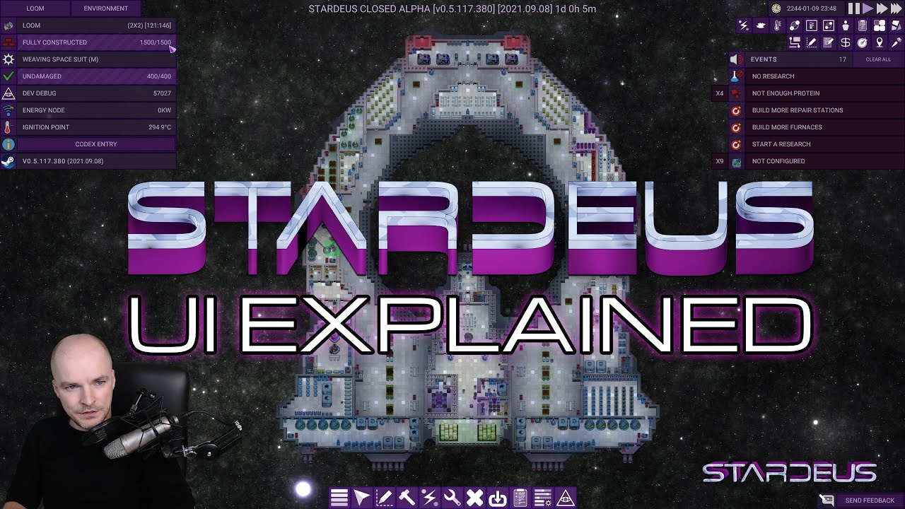 Stardeus UI concepts explained by the developer