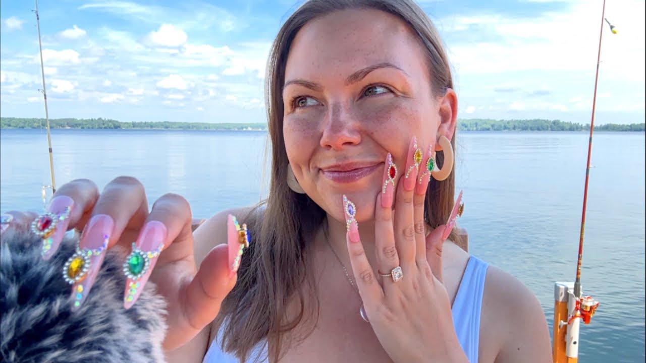asmr on the lake with XXL NAILS 💅🏼
