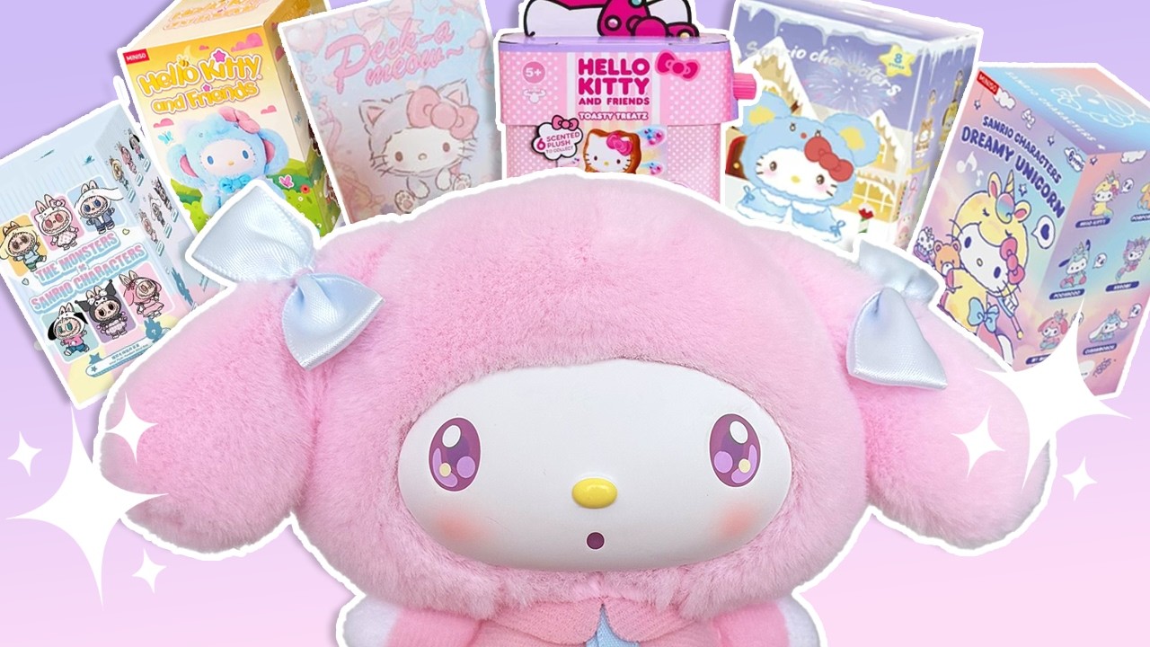 sanrio blind box haul | miniso, popmart & toptoy unboxing