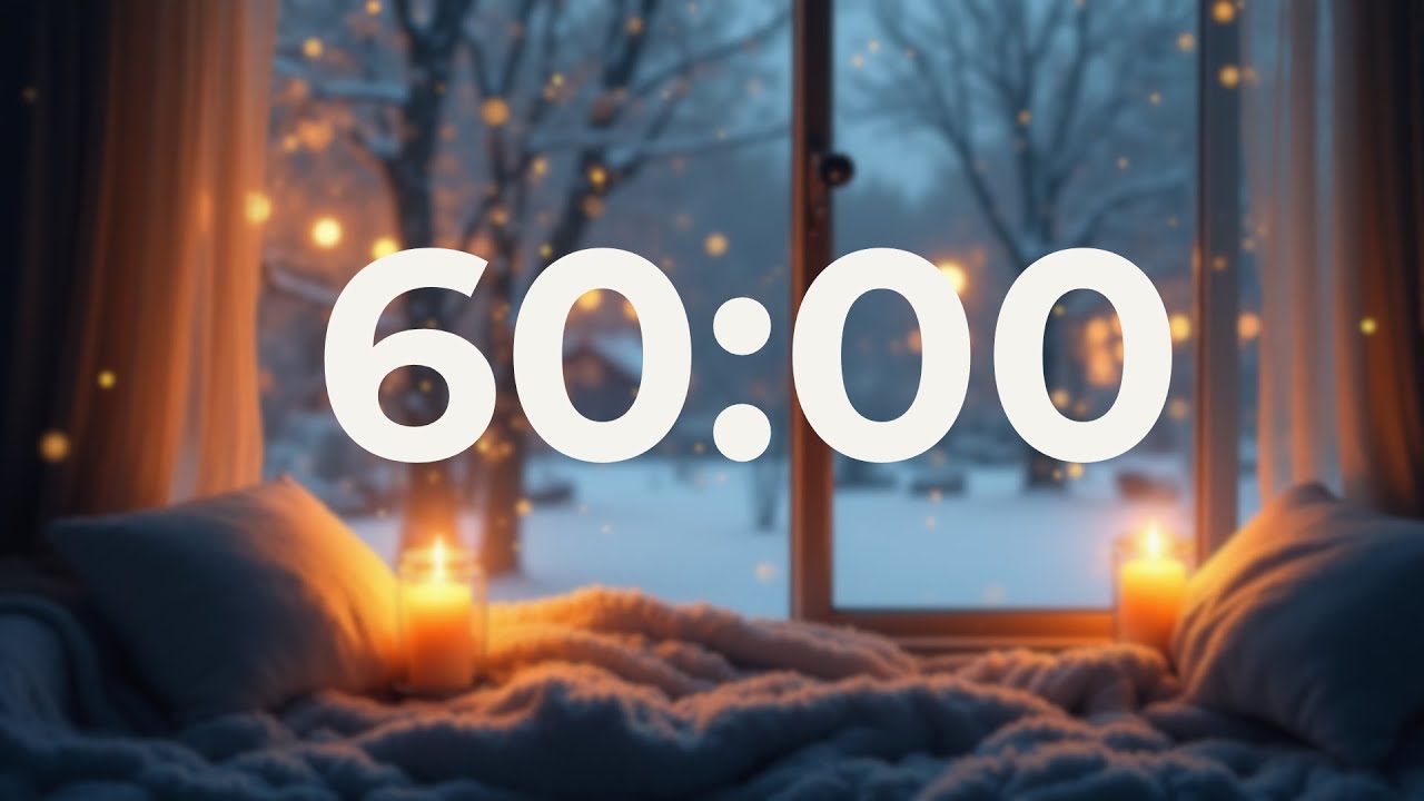 60 Minute Focus Timer (1 Hour) (No Music, End Beep) ❄️ Snowy Ambience for Power Hour