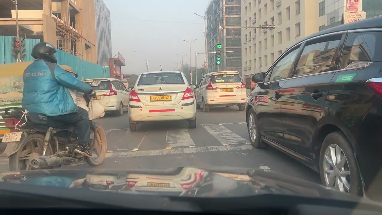 Gurgaon Morning Ambience mall to Candor sector 21 via udyog vihar.