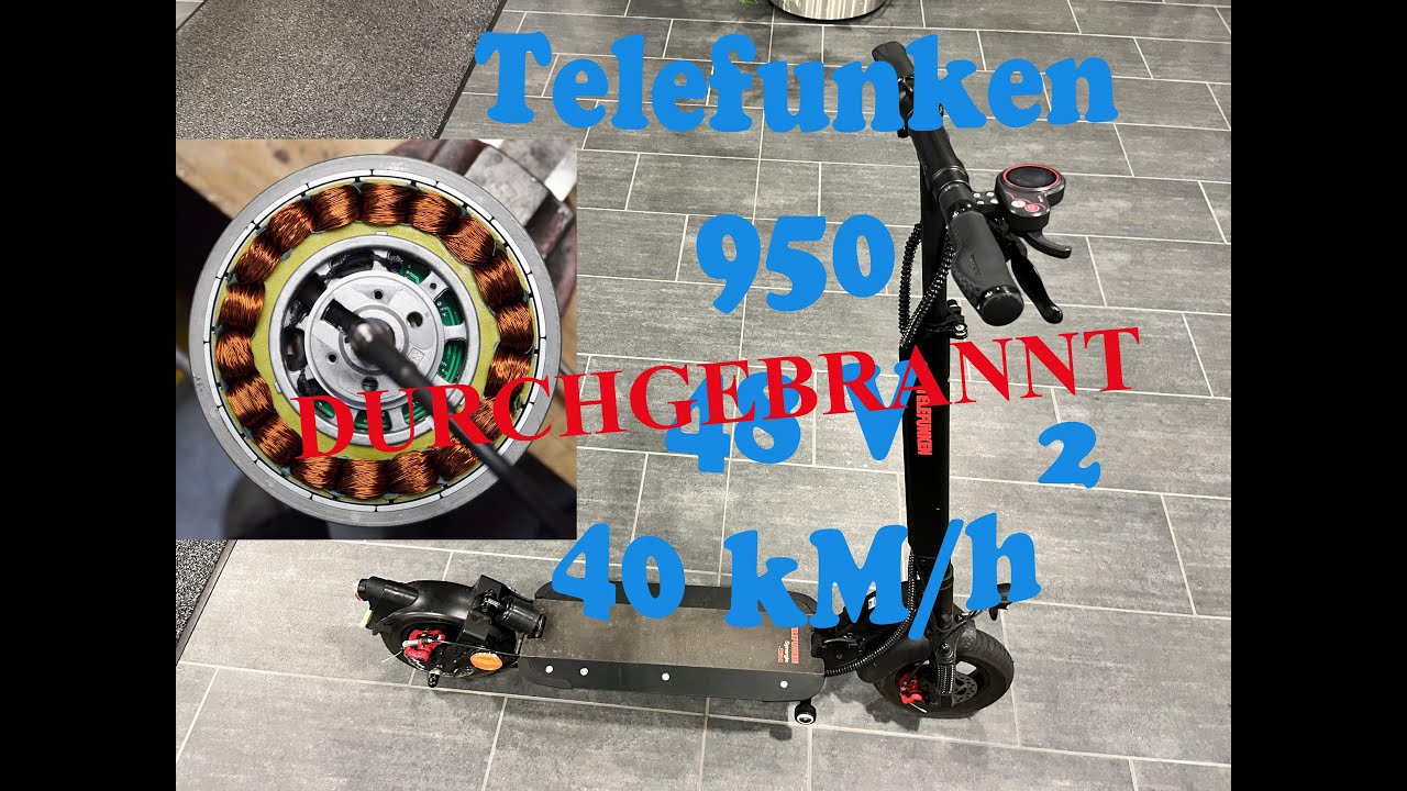 Telefunken S 950 48V Umbau Tuning  40 km/h HAll Sensoren im Motor durchgebrannt  E-scooter /2