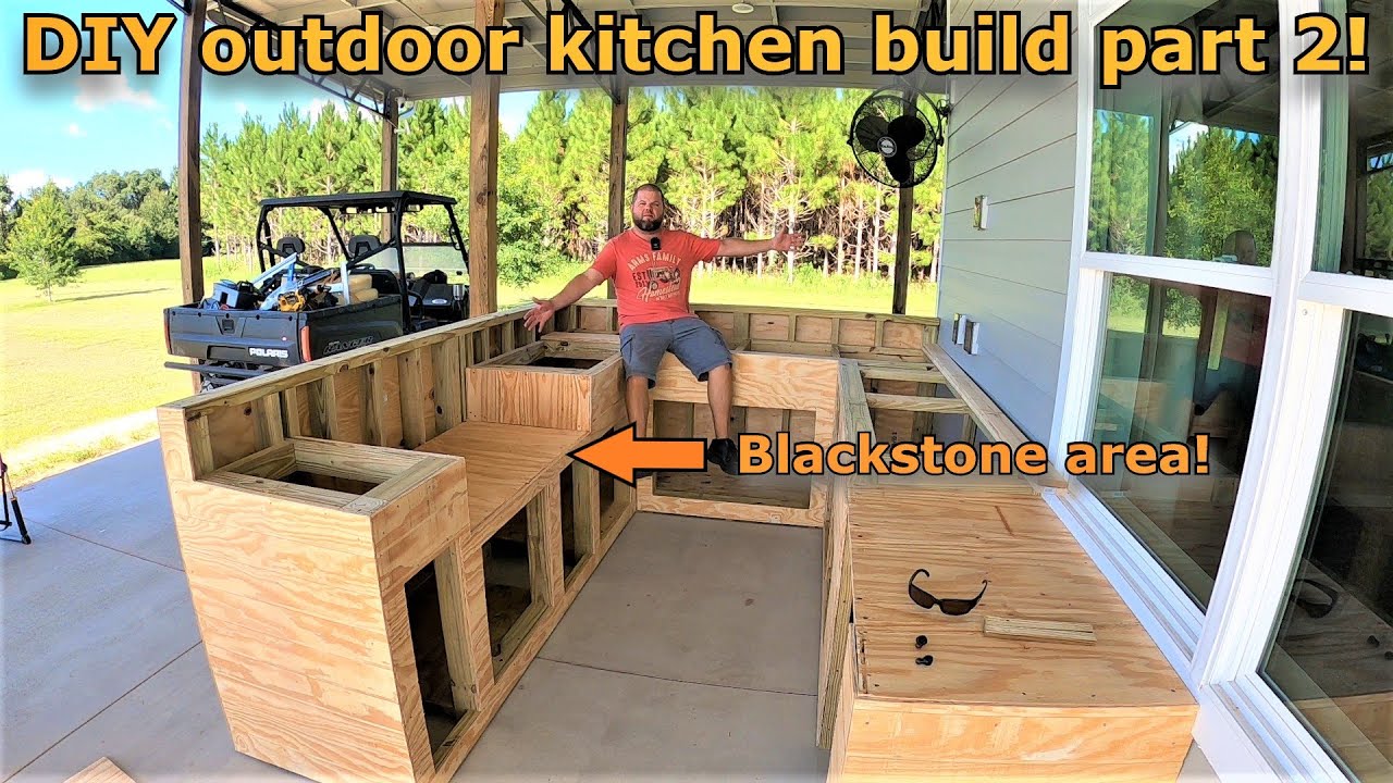 DIY Budget outdoor kitchen build part 2! Blackstone area! #Vevor #616