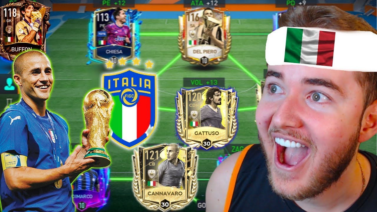 🔴🟢SELEÇÃO ITALIANA HISTÓRICA🔴🟢ELE PEDIU E EU MONTEI ESSE TIME TETRA CAMPEÃO NO FIFA MOBILE 23