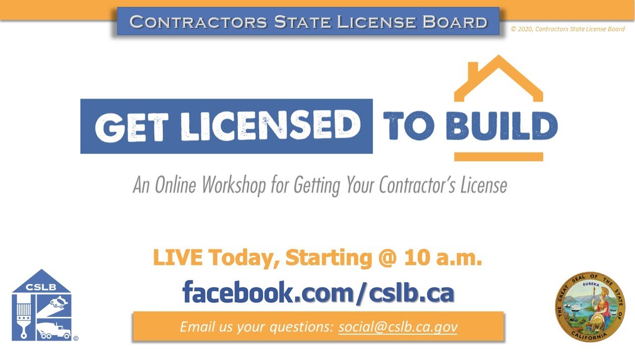 Get Licensed to Build: An Online Workshop for Getting Your Contractor's License