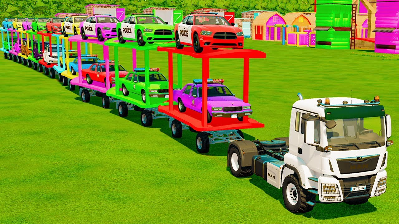 MASSIVE TRANSPORT COPS BMW M3, HOONIGAN, MAZDA & AUDI WITH MAN TRUCK! Farming Simulator 25