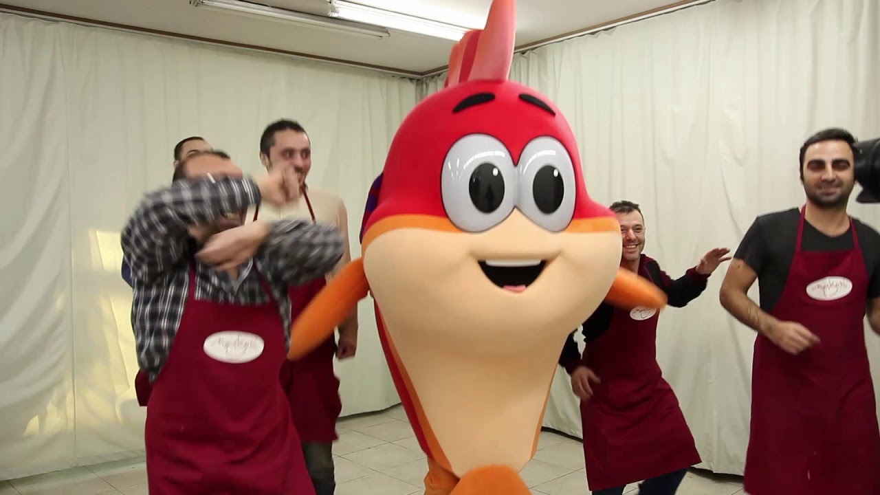 Big Red Fish Mascot Suit Up
