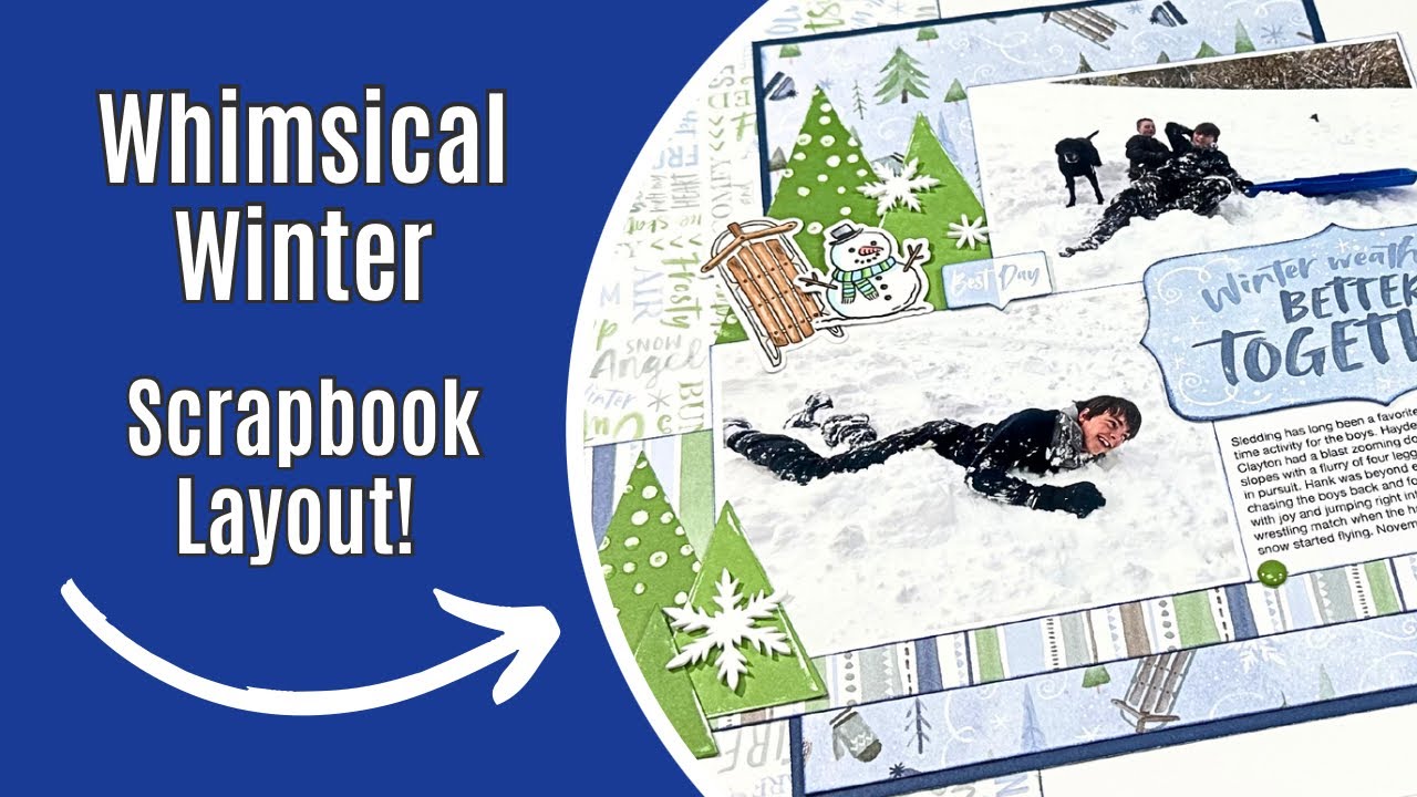 Winter Scrapbook Layout Idea / Double Page
