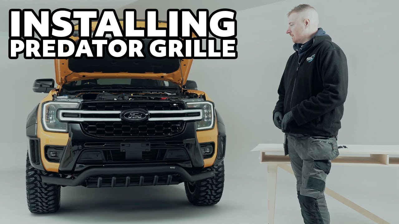 Как установить решетку радиатора со светодиодами на Ford Ranger Predator Night Hawk 2023+