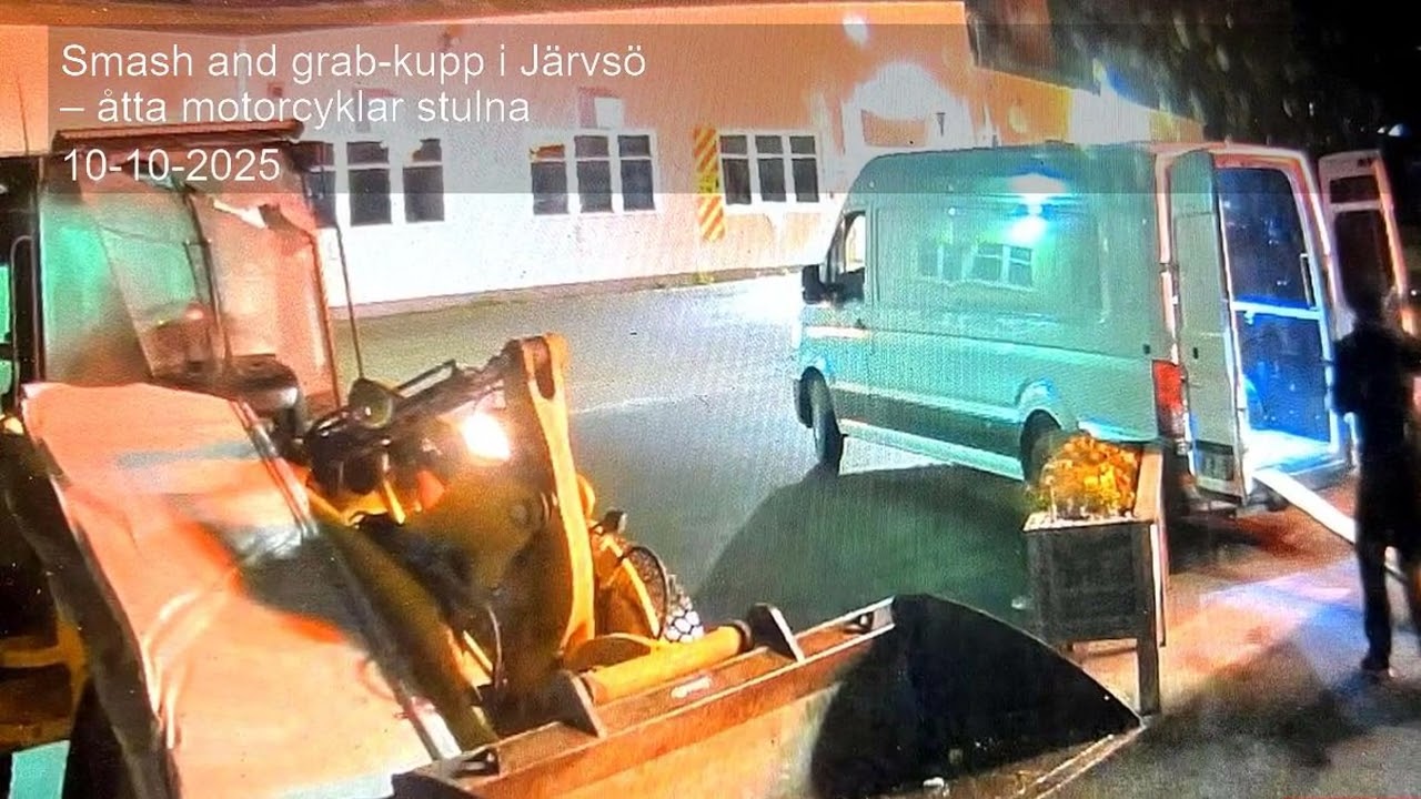 Smash and grab-kupp i Järvsö – åtta motorcyklar stulna