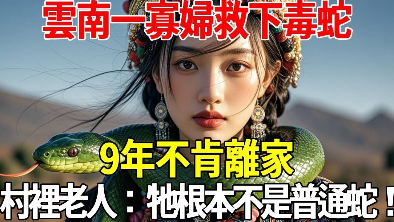 雲南一寡婦救下毒蛇，9年不肯離家，村裡老人：牠根本不是普通蛇！#蝴蝶飛飛 #民間故事 #奇聞趣事 #古代小說#懸疑#老年情感