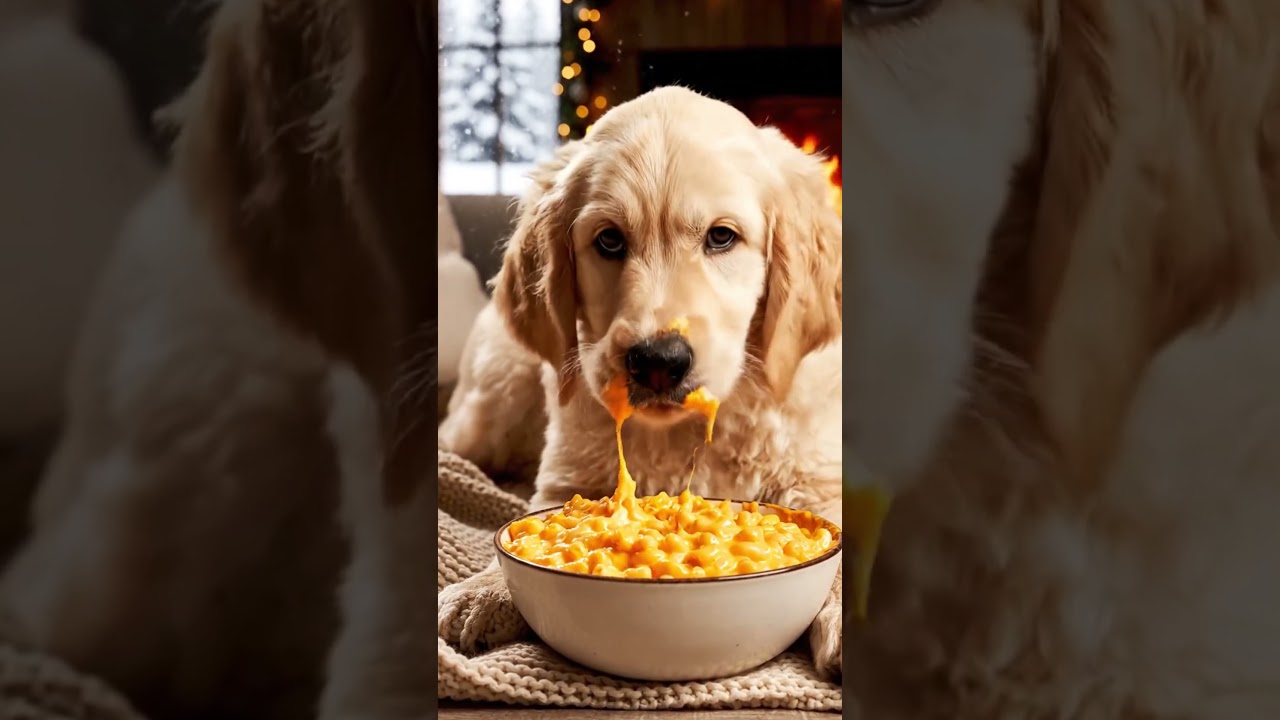 Golden Retriever vs Mac & Cheese 🧀🐶