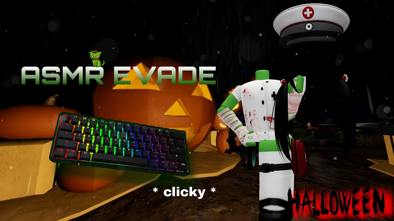 Roblox EVADE Keyboard ASMR ( halloween event ) Halloween Outfit + gameplay pt1