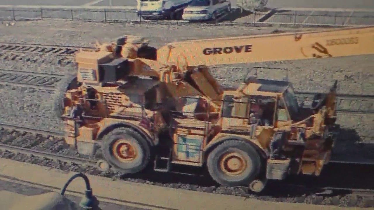 Maintenance of way machine parade with BNSF freight on the Flagstaff, AZ webcam