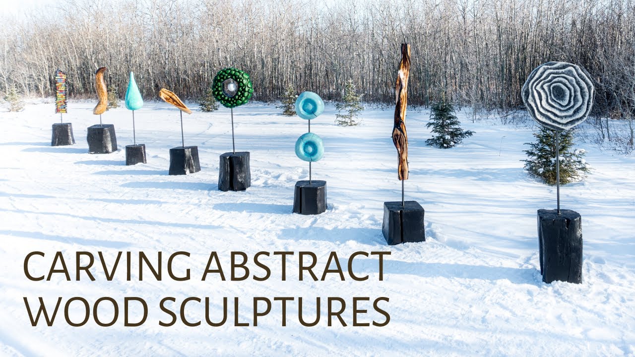 How I Made These Wildly Unique Abstract Art Wood Sculptures - Chainsaw Carving & Power Carving