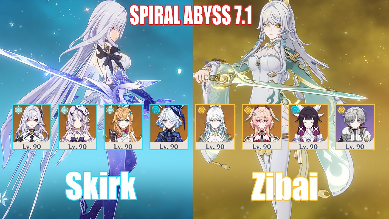 C0 Skirk Freeze & C0 Zibai Lunar Crystallize | Spiral Abyss 7.1 | Genshin Impact