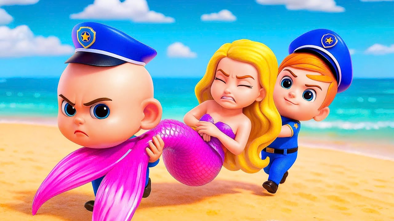 Canción de la Policía | Rescatar a La Sirena | Canciones Para Bebés | Little PIB Infantiles