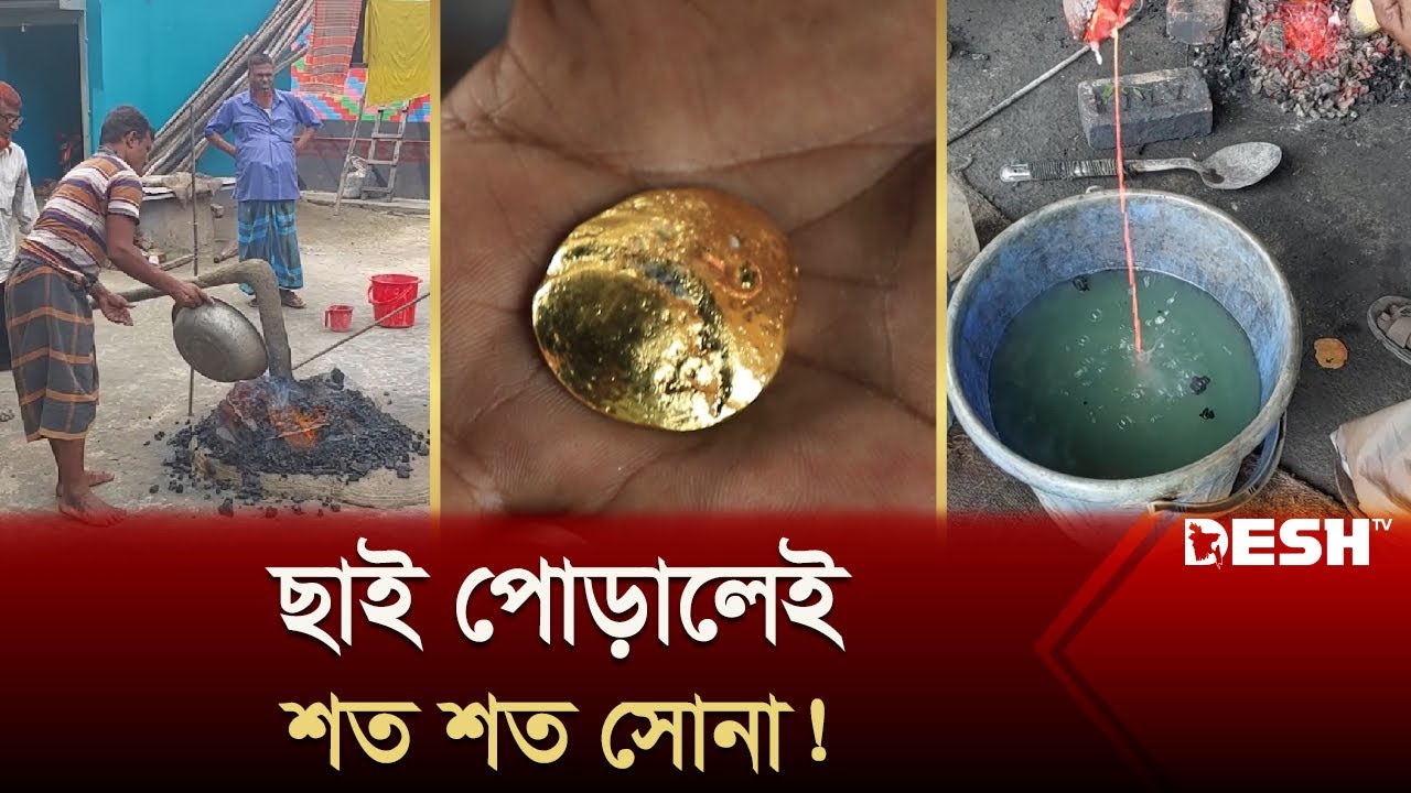 ছাই পোড়ালে পাওয়া যায় সোনা! | collect Gold From Dust | Manikganj News | Charigram Union | Desh TV