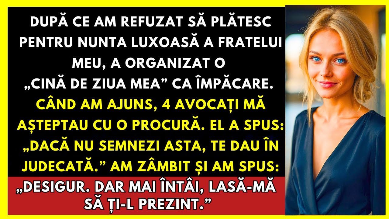 După Ce Am Refuzat Să Plătesc Nunta Fratelui Meu, 4 Avocați Mă Așteptau Cu O Procură