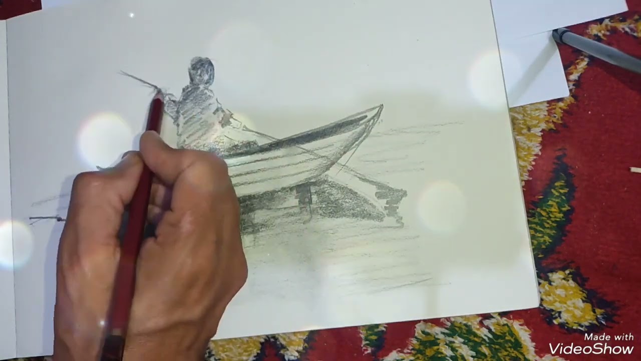 @د.اميراحمدالكربلائي  رسم قارب بسيط مع التفاصيل ...د. امير أحمد